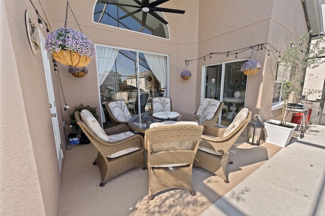 view of patio / terrace with ceiling fan