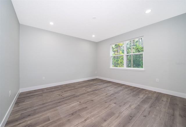 empty room featuring wood-type flooring