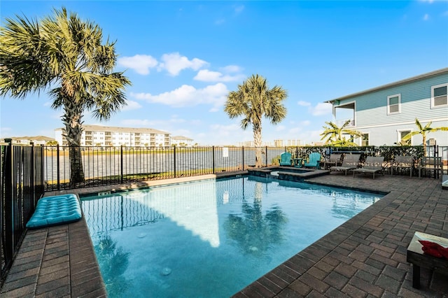 view of pool featuring a patio