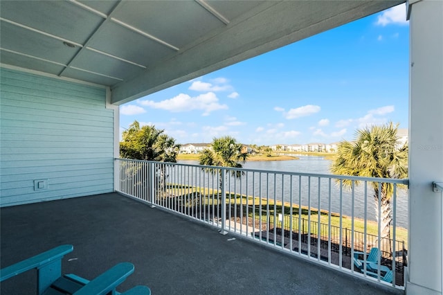 balcony with a water view