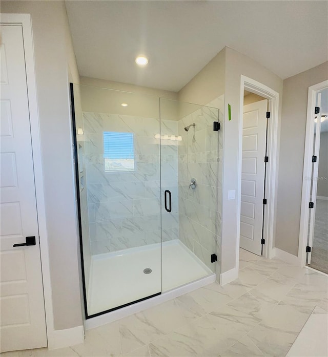 bathroom with an enclosed shower