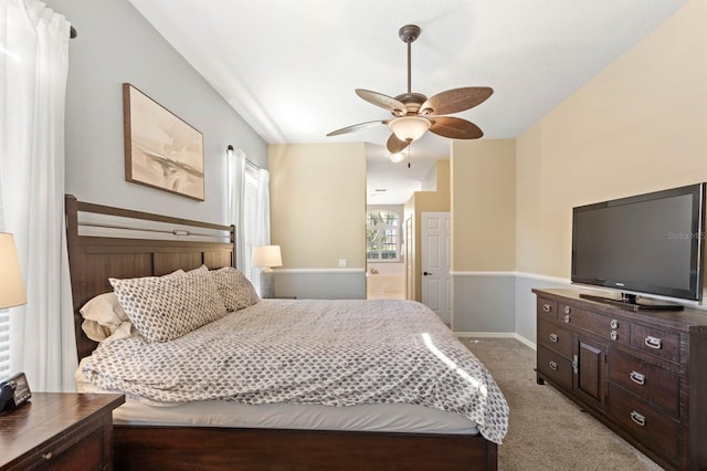 bedroom with carpet and ceiling fan