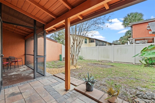 view of yard with a patio area