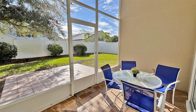 view of sunroom