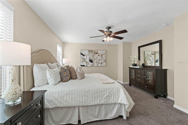 bedroom with carpet and ceiling fan