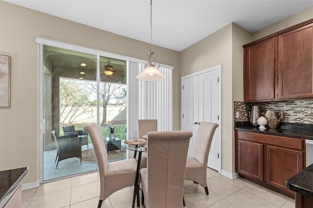 view of tiled dining area