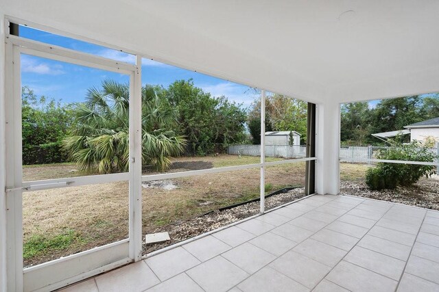 view of unfurnished sunroom