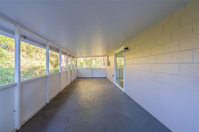 view of unfurnished sunroom