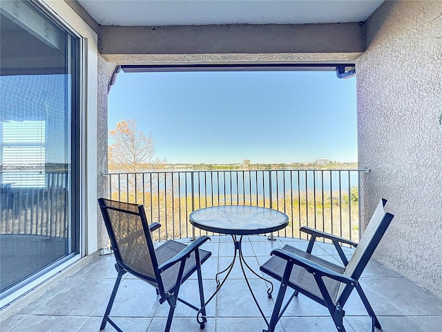 balcony with a water view