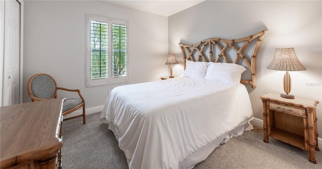 carpeted bedroom featuring a closet