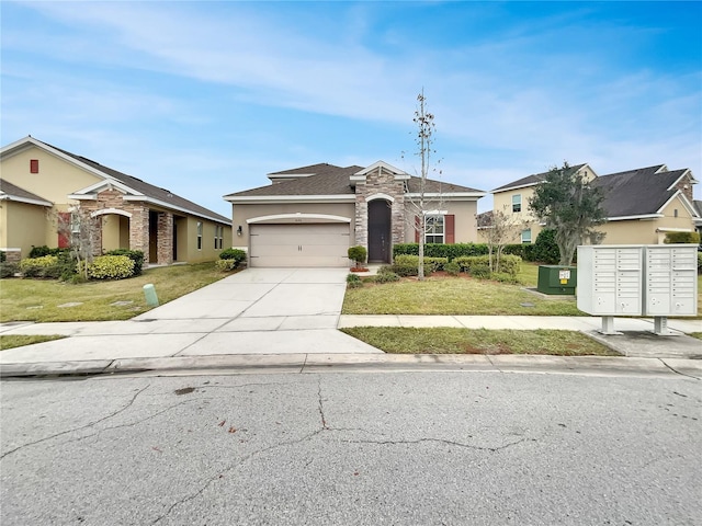 ranch-style house featuring a front lawn