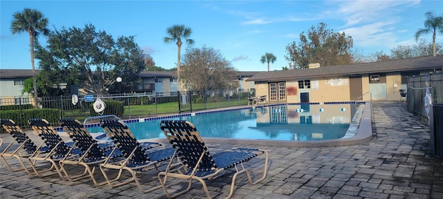 view of pool featuring a patio area