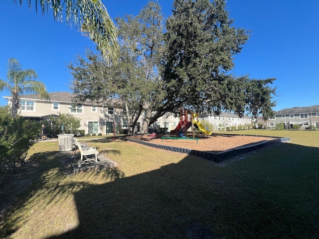 view of yard featuring a playground