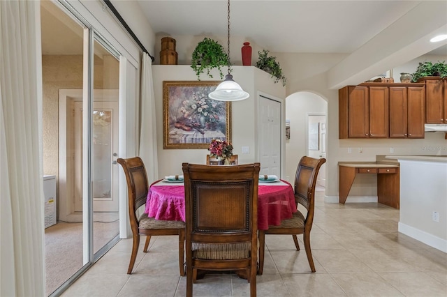 view of tiled dining area