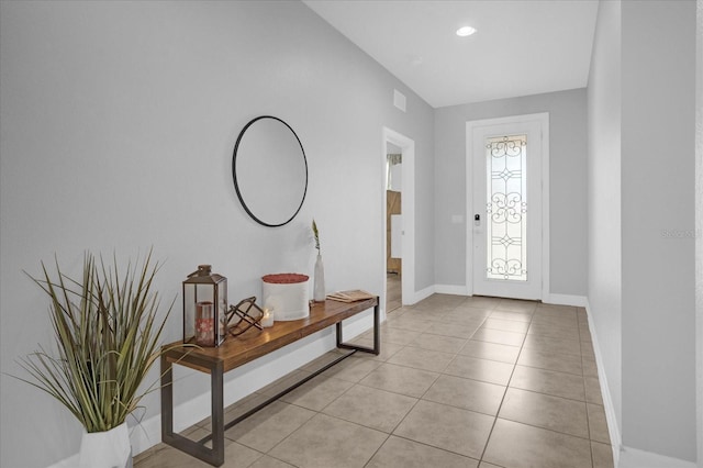 view of tiled foyer