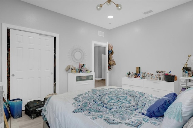 bedroom with a closet