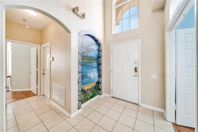 view of tiled entrance foyer