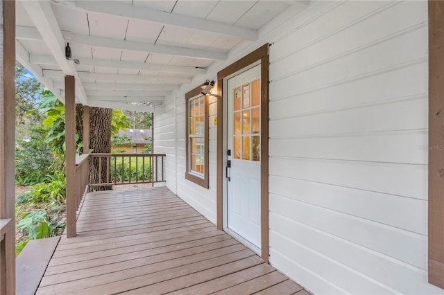 wooden deck with a porch