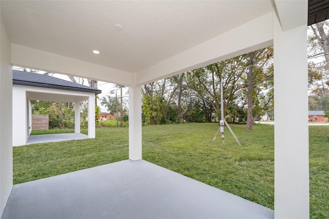 view of yard with a patio area