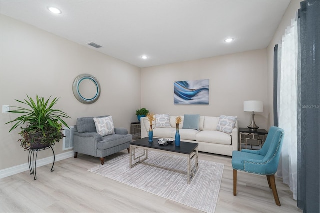 living room with wood-type flooring