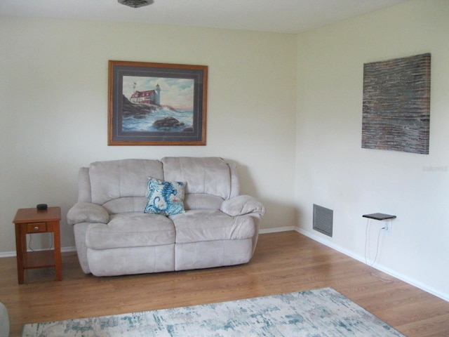 living room featuring wood-type flooring