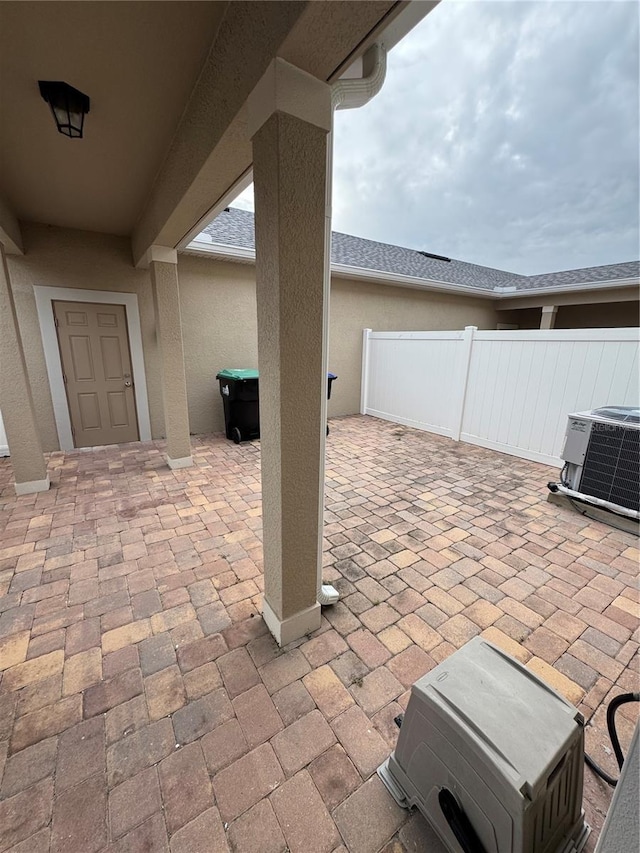 view of patio / terrace featuring central air condition unit