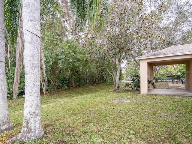 view of yard with a gazebo and a patio area