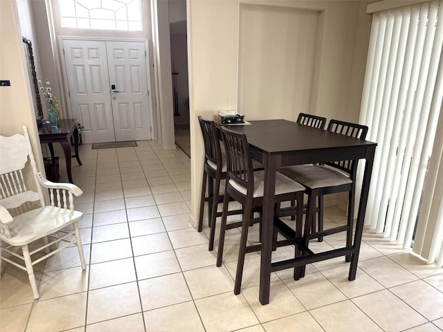 view of tiled dining room