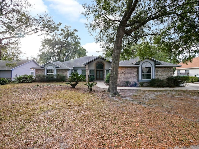 view of single story home