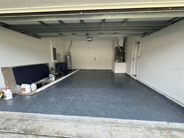 garage with water heater