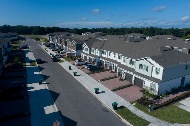 aerial view with a residential view