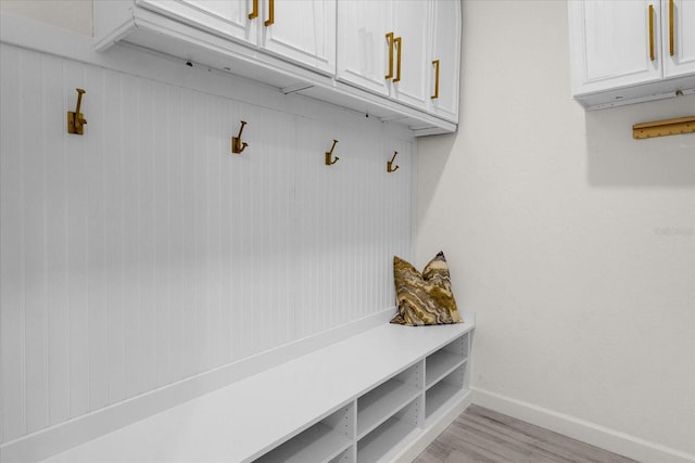 mudroom featuring light hardwood / wood-style floors