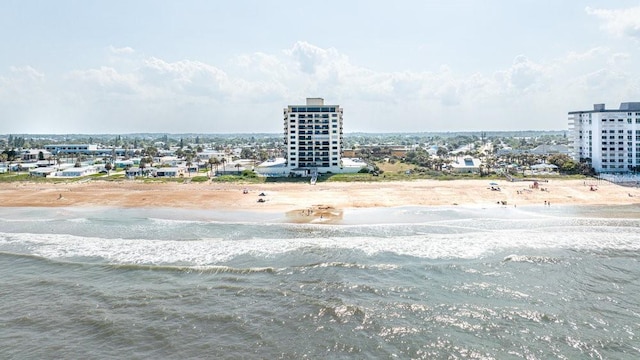 property view of water featuring a view of the beach