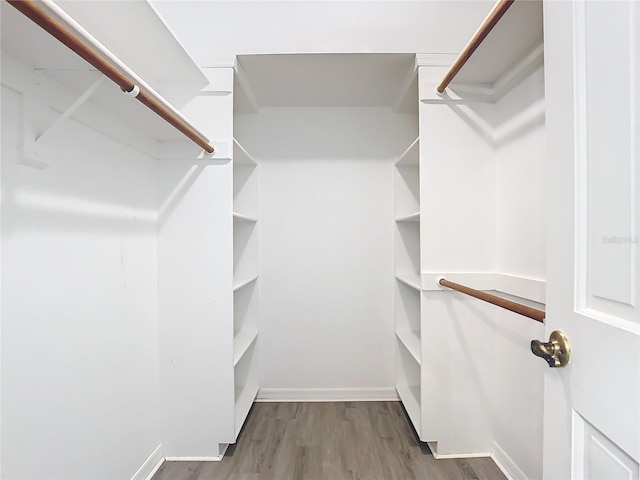 spacious closet featuring hardwood / wood-style floors