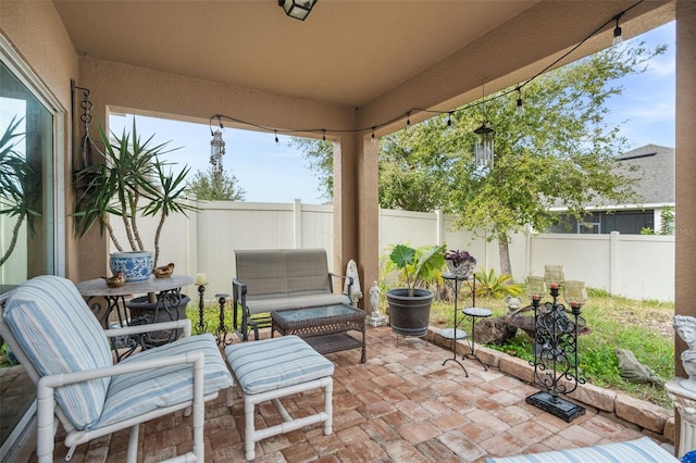 view of patio with outdoor lounge area