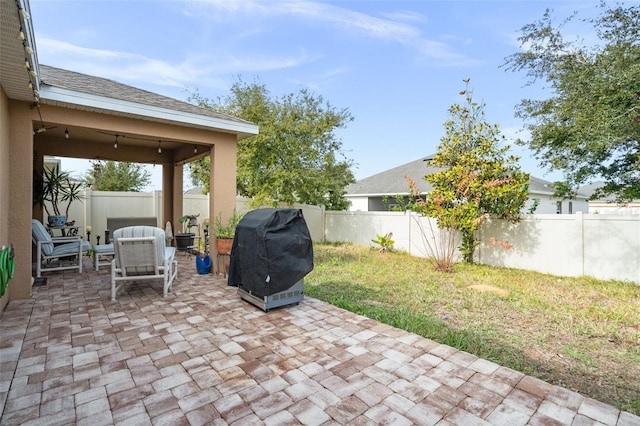 view of patio featuring area for grilling