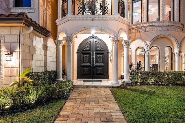 entrance to property with french doors