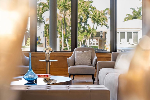 sitting room featuring a wealth of natural light