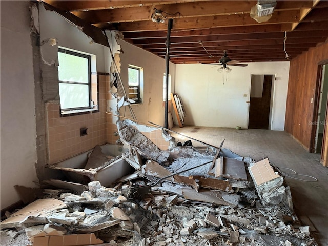 miscellaneous room featuring ceiling fan