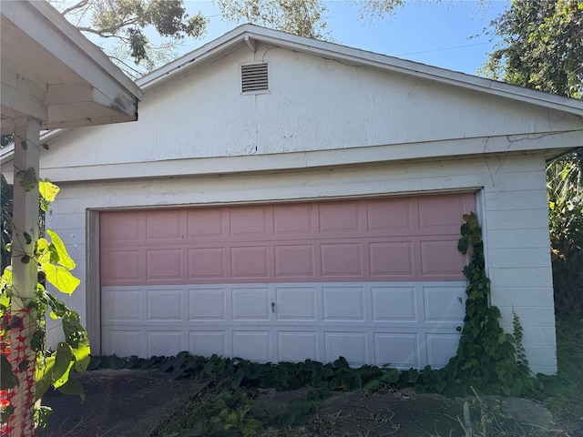 view of garage