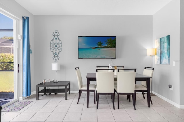 view of tiled dining area