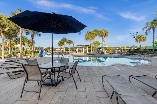 view of pool with a patio