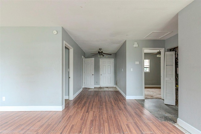 interior space with dark hardwood / wood-style flooring