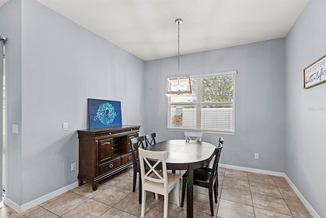 view of tiled dining room