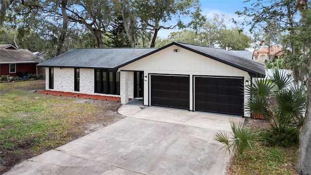 view of front of home with a garage