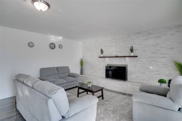 living room with wood-type flooring