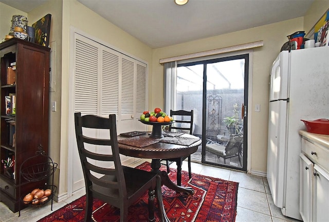 dining room with light tile patterned floors