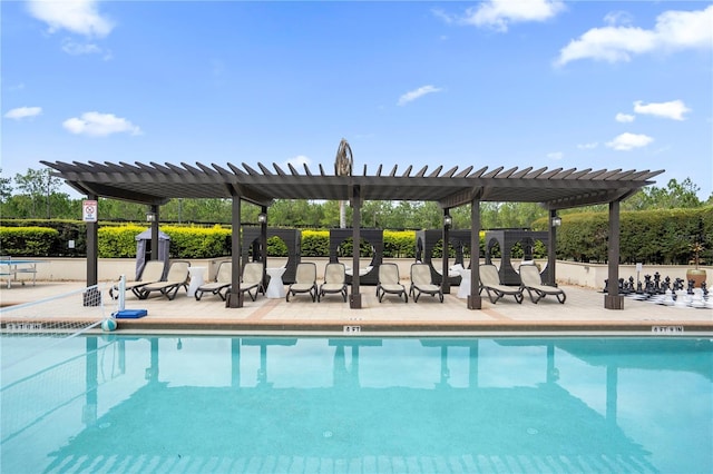 view of pool featuring a pergola