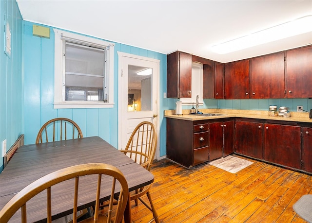 kitchen featuring light hardwood / wood-style flooring and sink