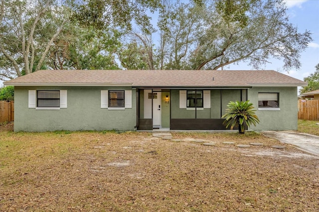 view of single story home